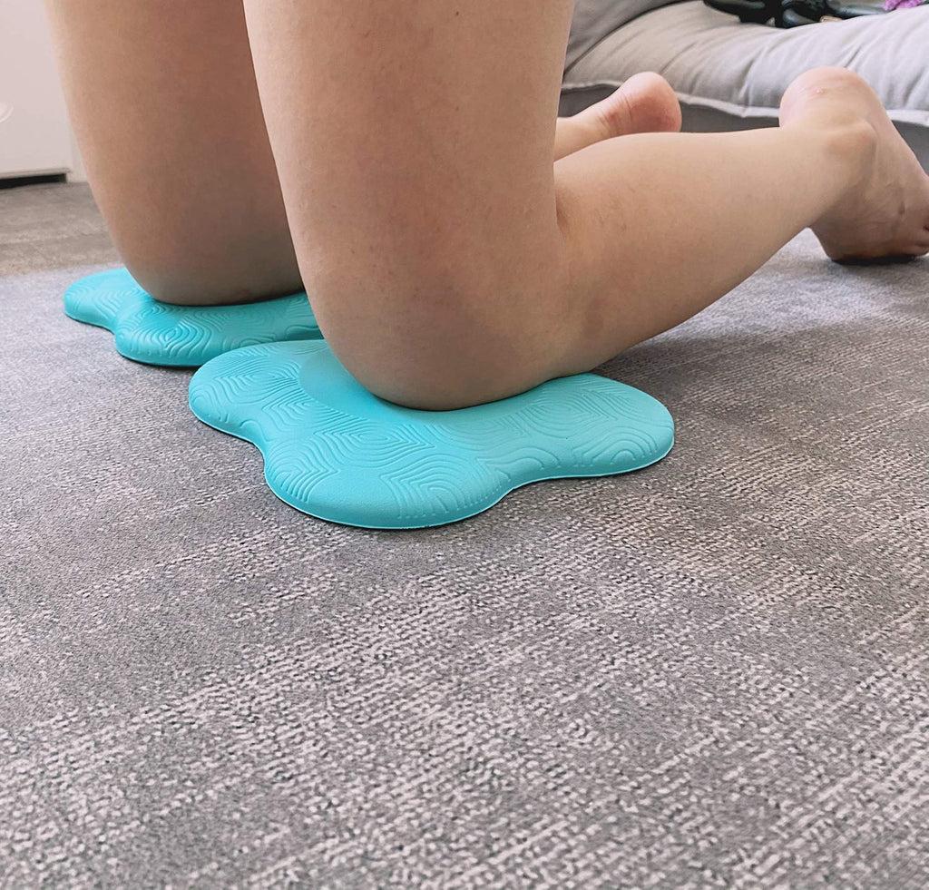 Zealtop Yoga Knee Pad Cushion Extra Thick For Knees Elbows Wrist Hands Head Foam Yoga Pilates Work Out Kneeling Pad (Lake Blue 2