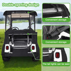 10L0L Golf Cart Enclosure 600D For 2 Passenger Universal Ezgo Txt/Rxv, With 2 Door Zippers, Security Side Mirror Openings, Taill