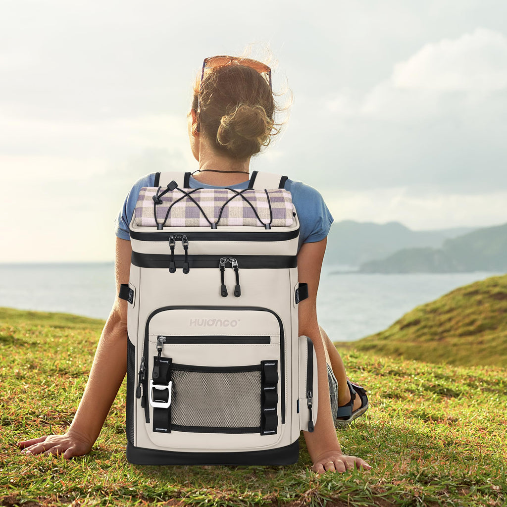 Hulongo Large Waterproof Insulated Cooler Backpack For Men & Women, Leak Proof Cooler Backpack For Camping, Beach, Fishing, Picn