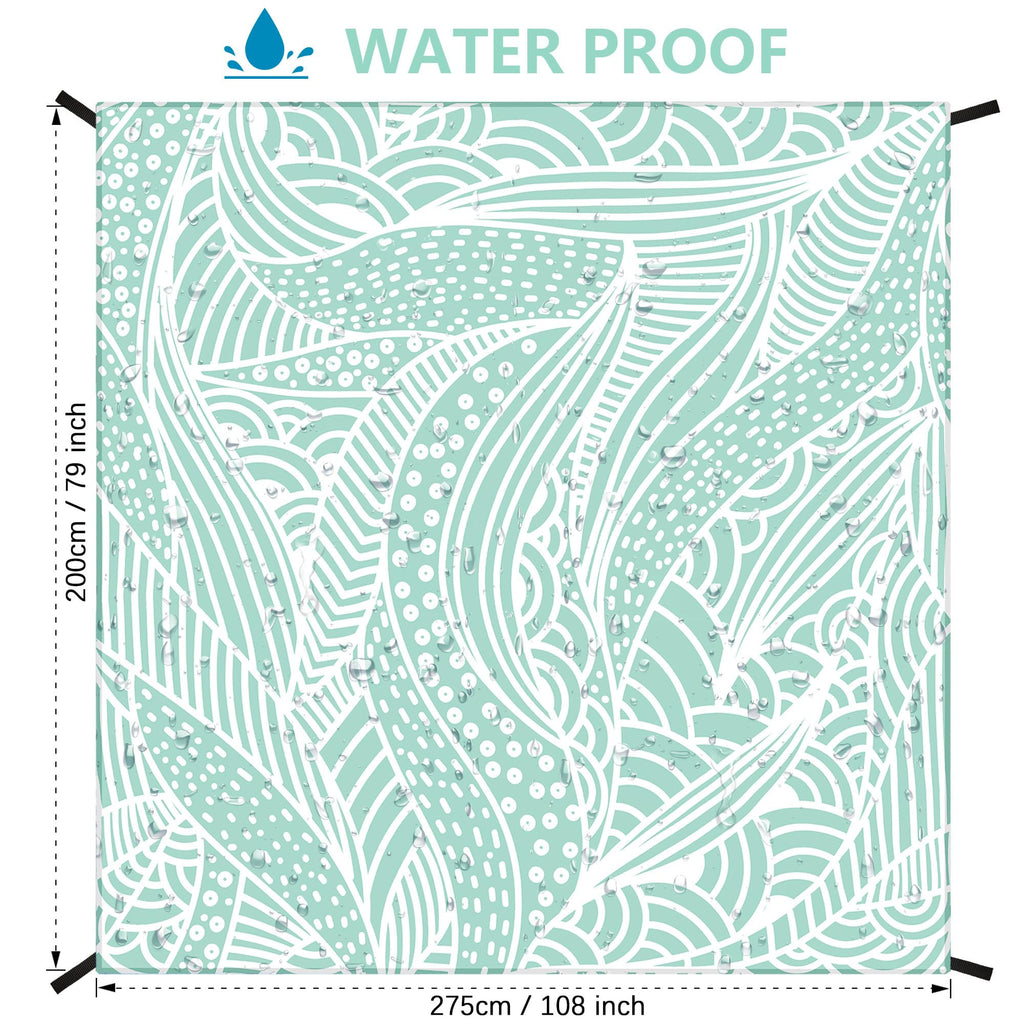 Hihoho Beach Blanket, Sandproof Beach Mat, Waterproof Quick Drying Lightweight Outdoor Picnic Mat 79 ''X108 '' For 2-5 Adults Wi