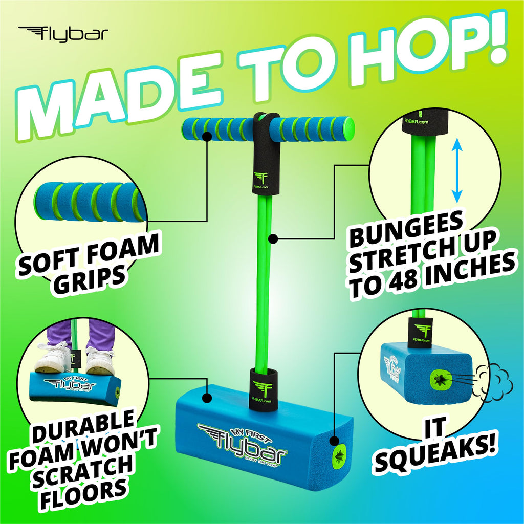 Flybar My First Foam Pogo Jumper For Kids Fun And Safe Pogo Stick, Durable Foam And Bungee Jumper For Ages 3 And Up Toddler Toys