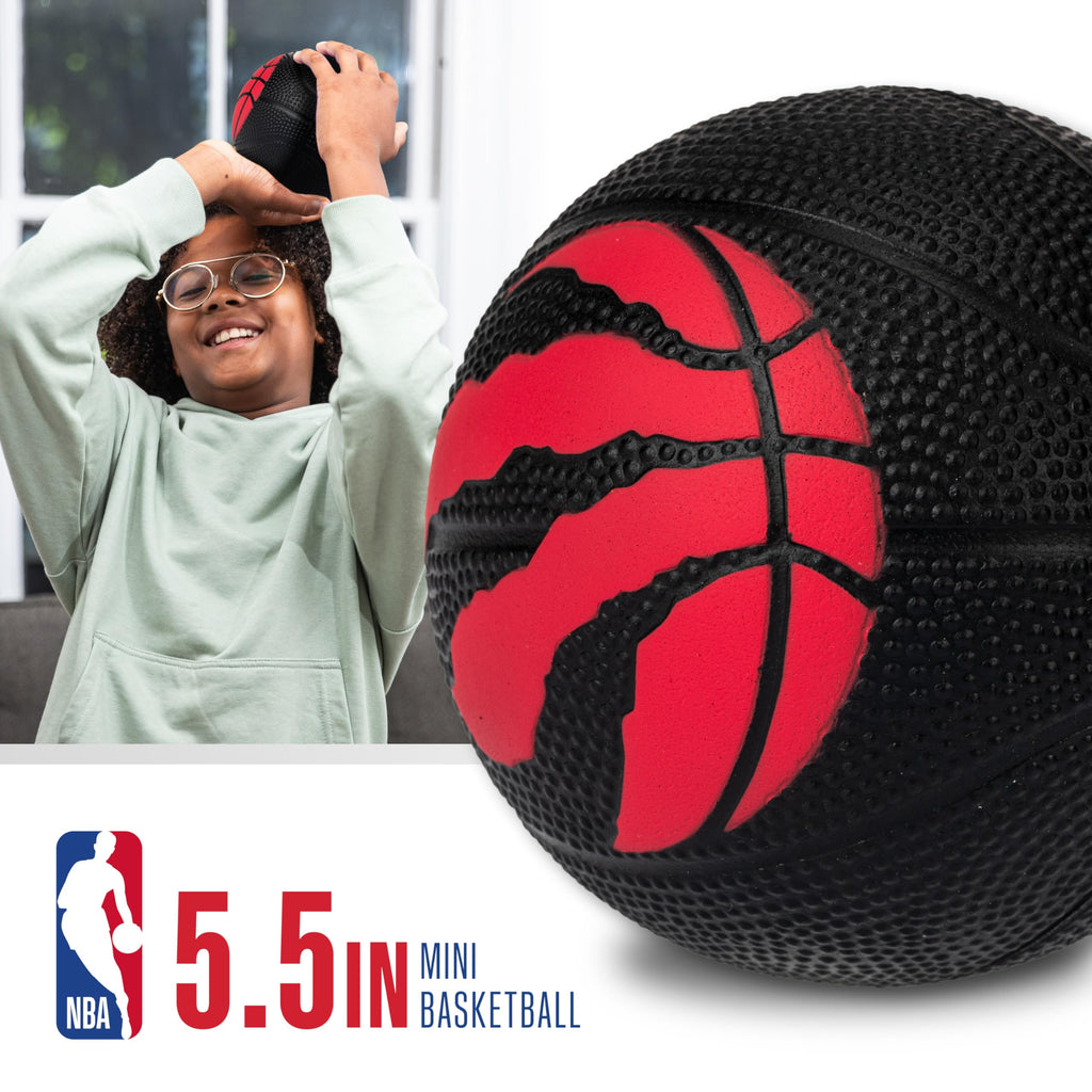 Franklin Sports Nba Toronto Raptors Mini Foam Basketball - Kids 5.5'' Inch Toy Basketball For Over The Door + Mini Indoor Hoops