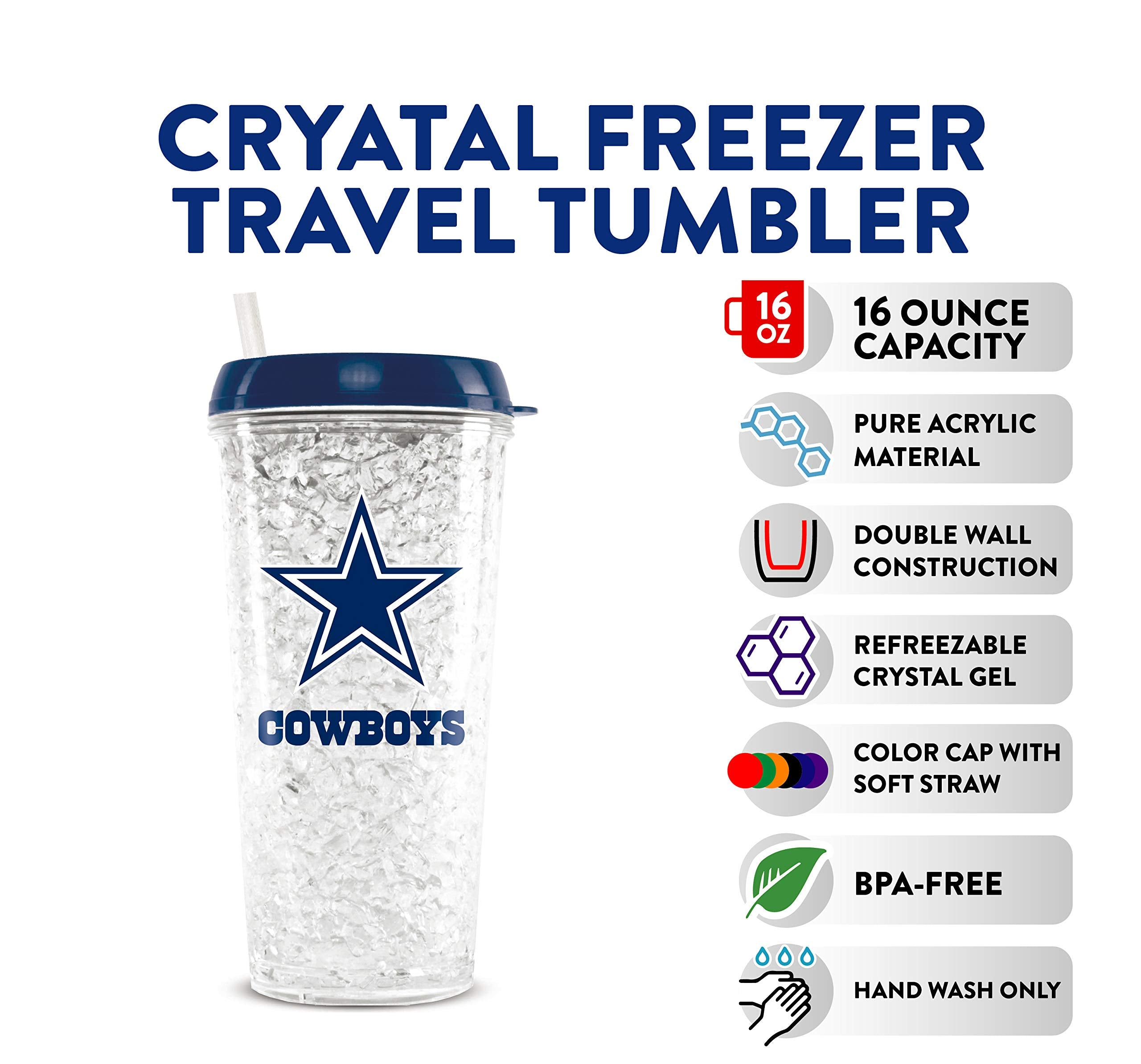 Dallas Cowboys Tumbler Crystal Freezer Style