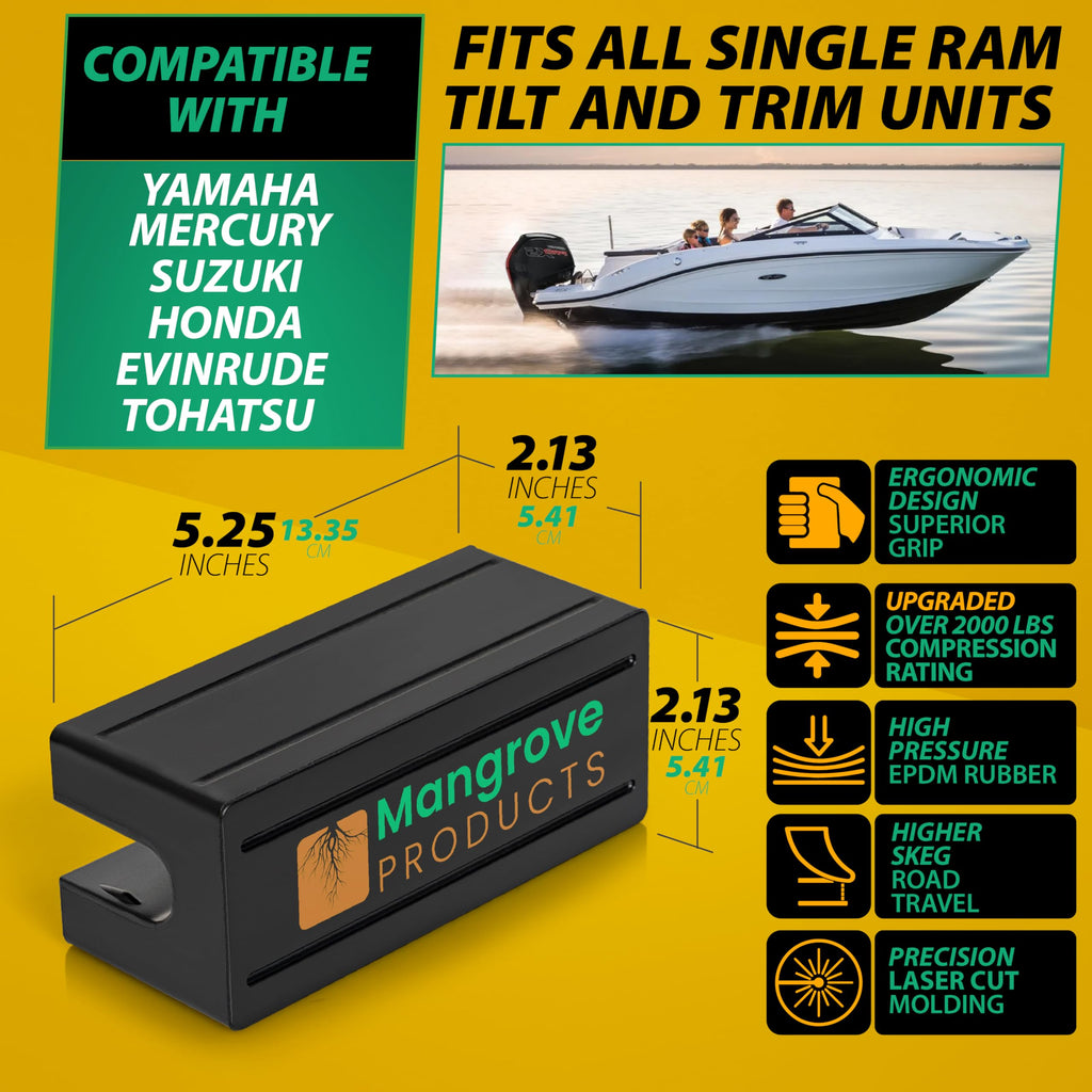 Mangrove Products: Boat Transom Saver, Outboard Motor Support, Single Ram Wedge, Boat Accessories, Transom Savers For Outboard M