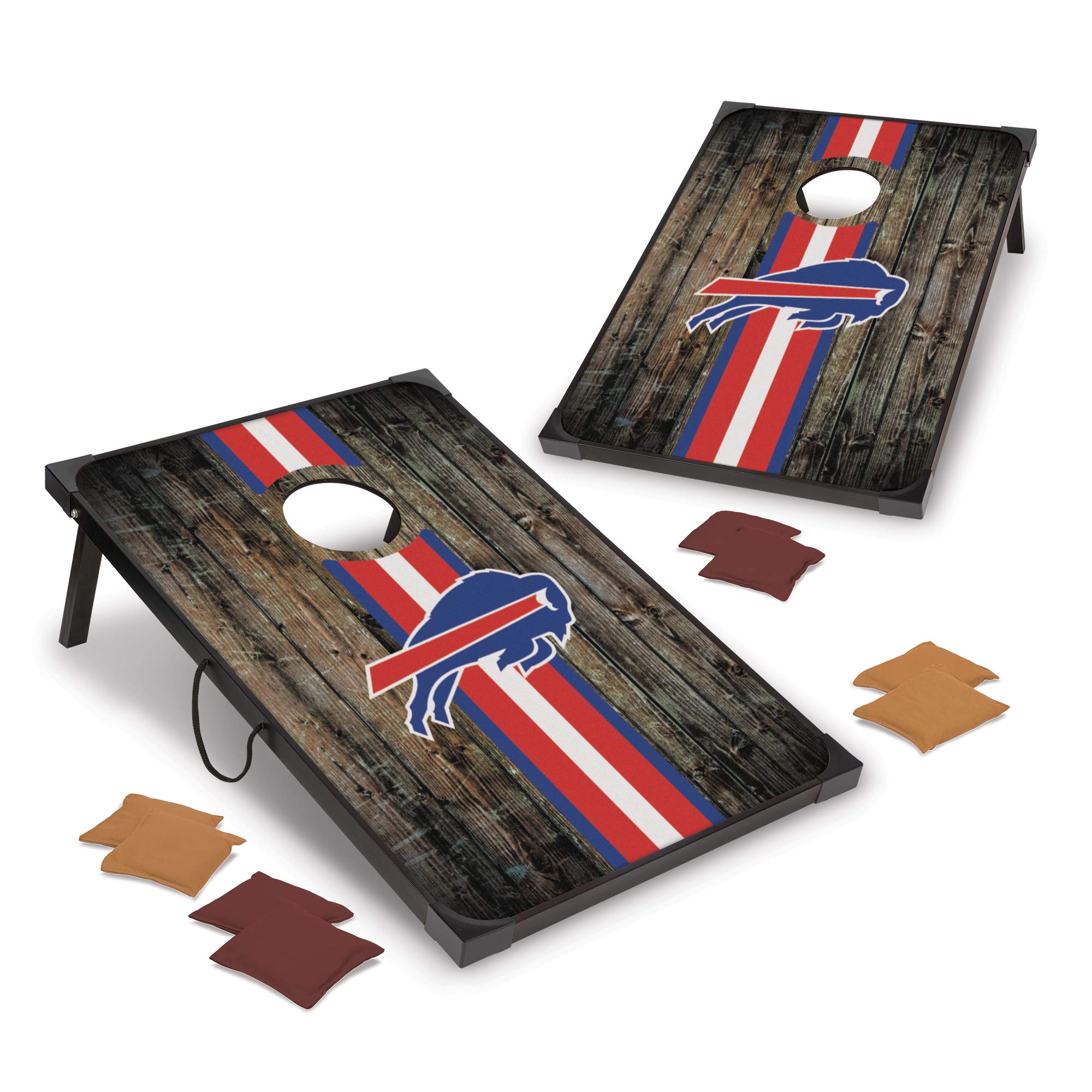 Wild Sports NFL Buffalo Bills 2 x 3 MDF Deluxe Cornhole Set - with Corners and Aprons, Team Color