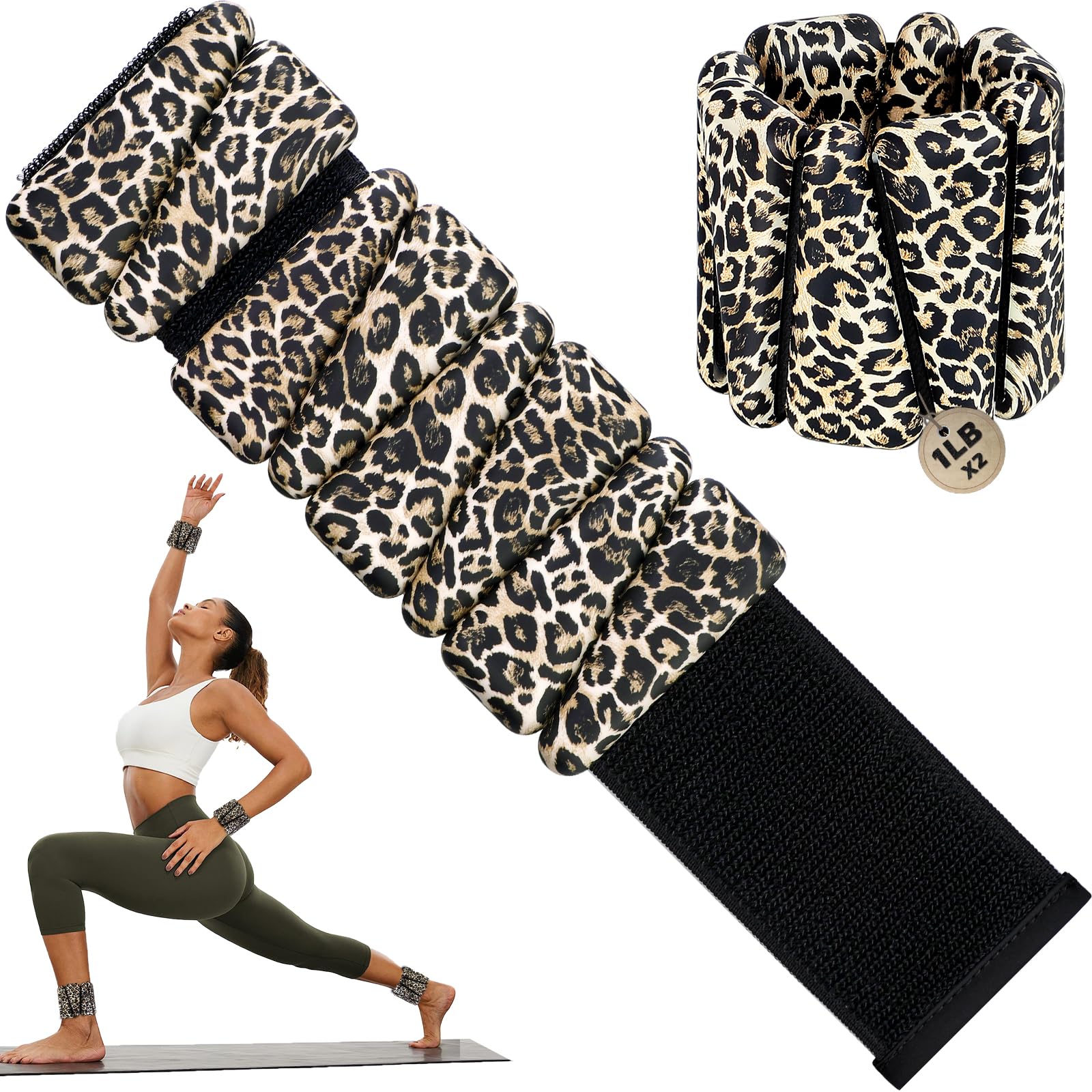 INDEPANDIA Wrist Ankle Weights for Women, 2lbs Adjustable Weighted Bangles to Boost Calorie Burn & Strength, Arm & Leg Weights f