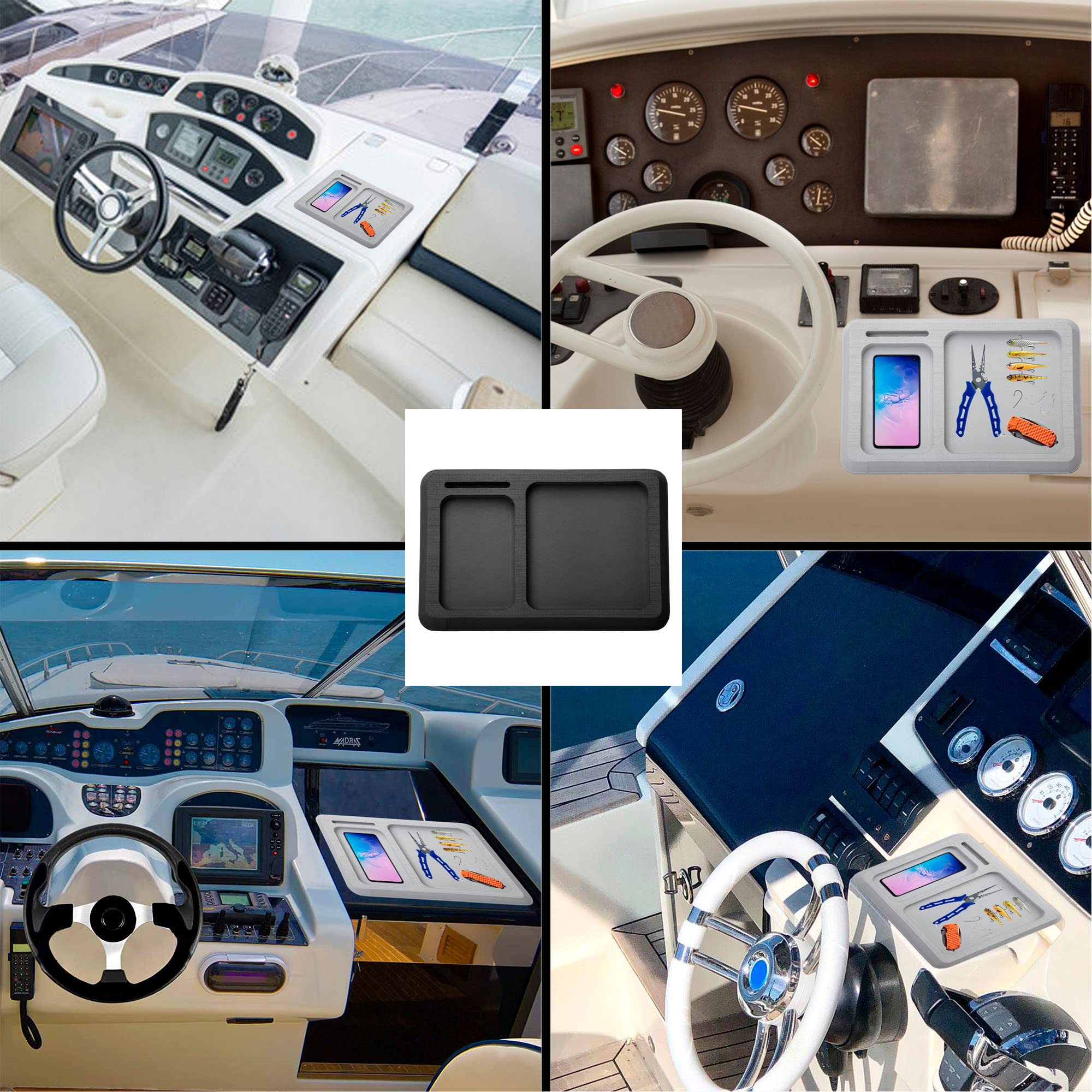 Yusove Marine Foam Phone Holde,Boat Dash Accessory Perfect For Fishing Boat Center Consoles,Boat Storage Organizer,With 3M Adhes