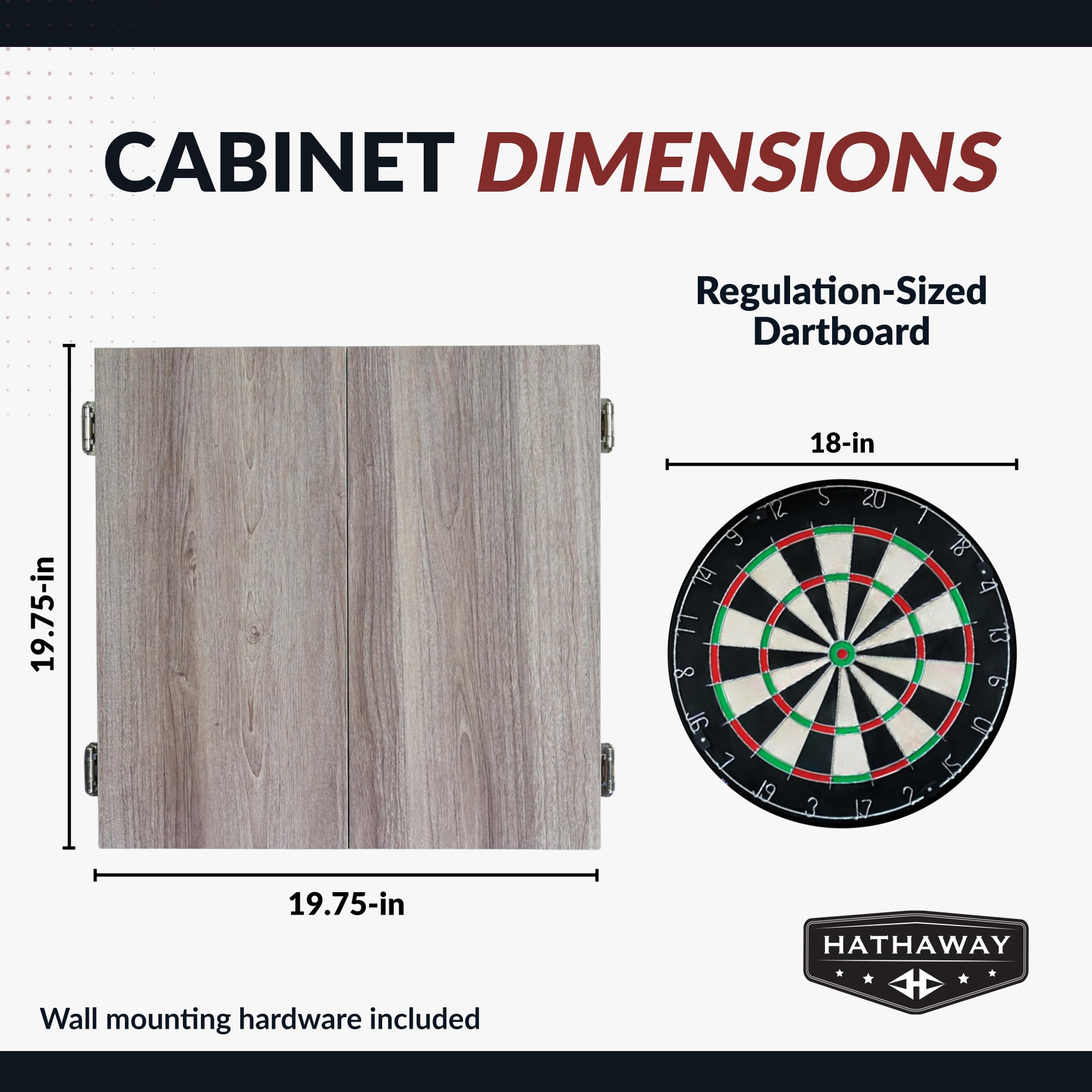 Hathaway Winchester Dartboard & Cabinet Set, Driftwood