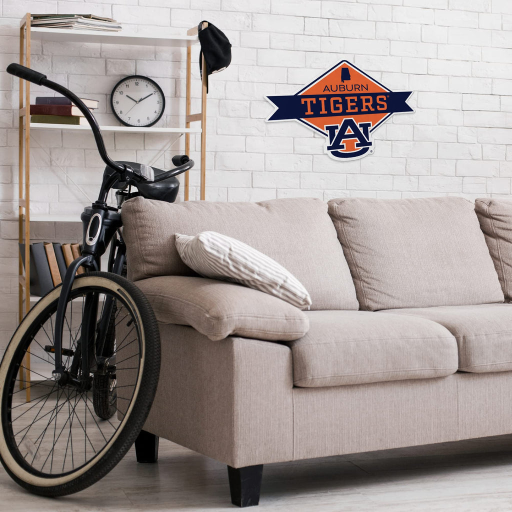 Rico Industries Ncaa Auburn Tigers Diamond Shape Cut Pennant - Home And Living Room D  Cor - Soft Felt Ez To Hang