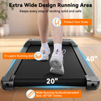 Deerrun Walking Pad Treadmill - 2.2Hp Smart App Fun Exercise Under Desk Treadmill, Led Display & Remote Control, Knee-Protective