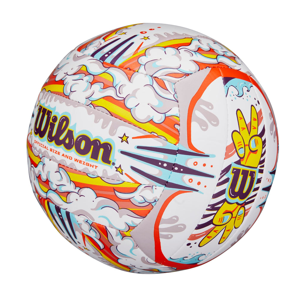 Wilson Graffiti Peace Volleyball - Official Size, White/Orange