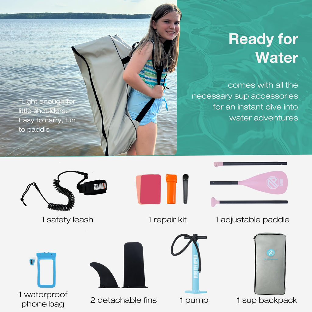 Niphean Inflatable Stand Up Paddle Board with SUP Accessories, Anti-Slip EVA Deck, 106 Inflatable Paddle Boards for Adults & You