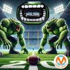 Oral Mart Football Mouth Guard (Green Monster) - Lip Guard Mouthpiece - Football Mouthguard Pacifier Protector