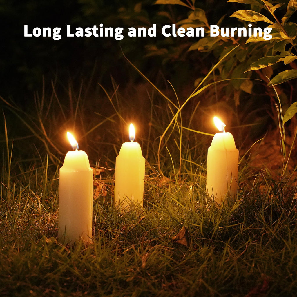 12-Hour White Candles Compatible With Candle Lanterns, Long-Burning Candles For Outdoor, Camping, Emergency, Survival Emergency