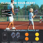 Yc Dgycasi Graphite Pickleball Paddles Set Of 2, 2023 Usapa Approved, Carbon Fiber Surface (Chs), Polypropylene Honeycomb Core,