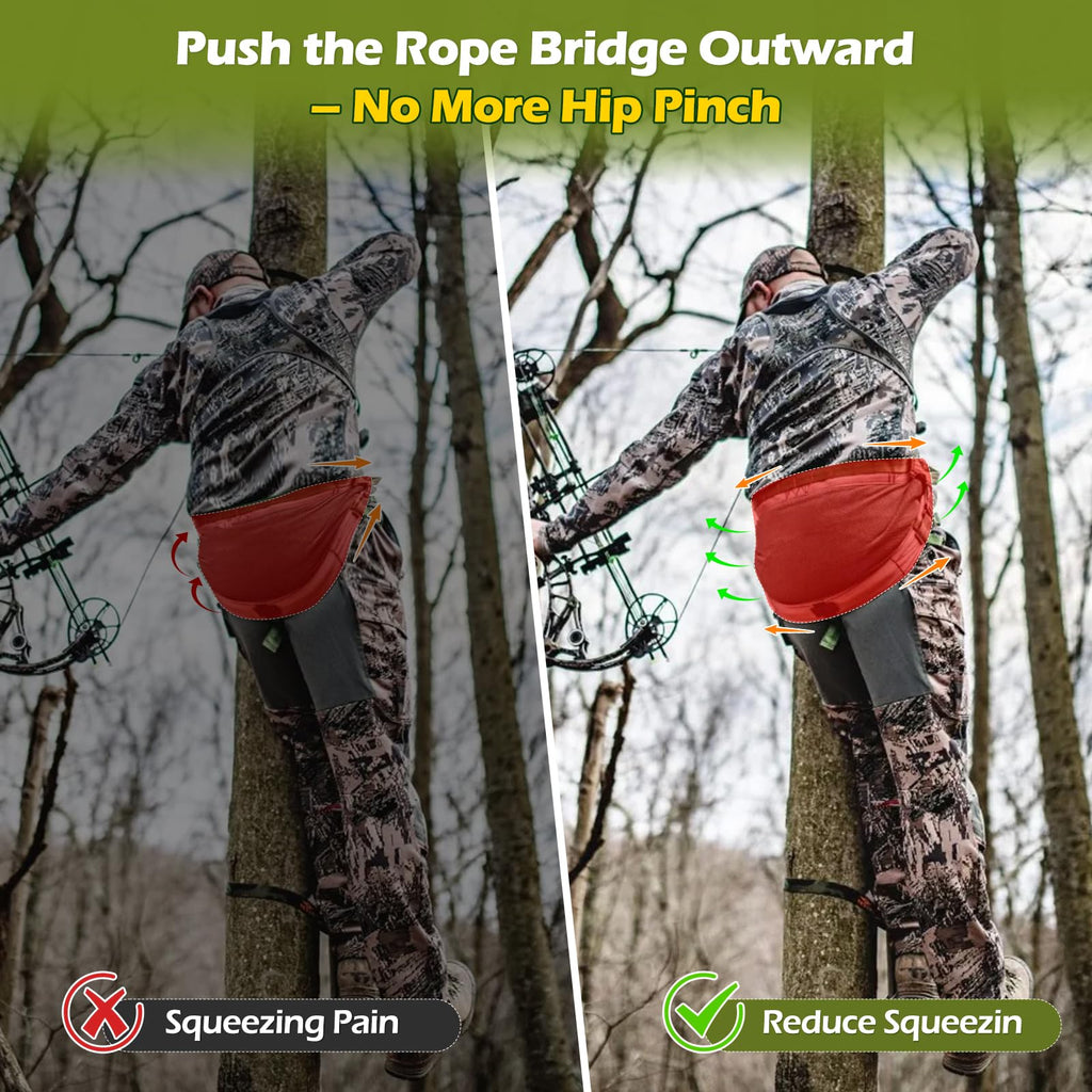 YIBOBO 2-Pack Hunting-Saddle Hip Pinch Eliminator: Lightweight Rope Bridge Spreader for Tree Saddle & Saddle Hunting Kit, Durabl