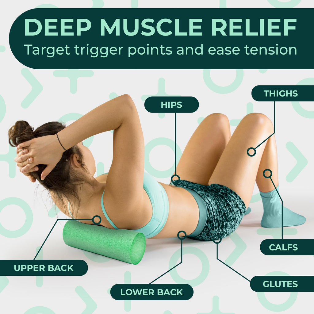 Deep Recovery Soft Density Foam Roller - Travel Size Back Roller Foam For Back Pain, Legs, Shoulders - Exercise Roller Foam - De