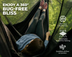 Foxelli Xl Hammock Net - 12Ft Net For Hammocks, Lightweight Portable Hammock Netting, Fast And Easy Set Up, Fits All Camping Ham