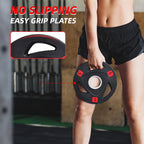 Fitvids Olympic Cast Iron 2-Inch Weight Plate for Strength Training & Weightlifting, Rubber Coate Style, 25lbs, Pair