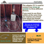 Campingmoon 3 Outlet Camping Stove Adapter For En417 Lindal Valve Canister Device Z31