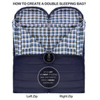 HiZYNICE Sleeping Bags for Adults Large Wide Cold Weather 20 Degree XL XXL Plus Size Oversized,Navy Blue Left Zip