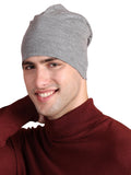 Vimal Jonney Grey Cotton Blended Free Size Beanie Cap For MenCap_Melange_01