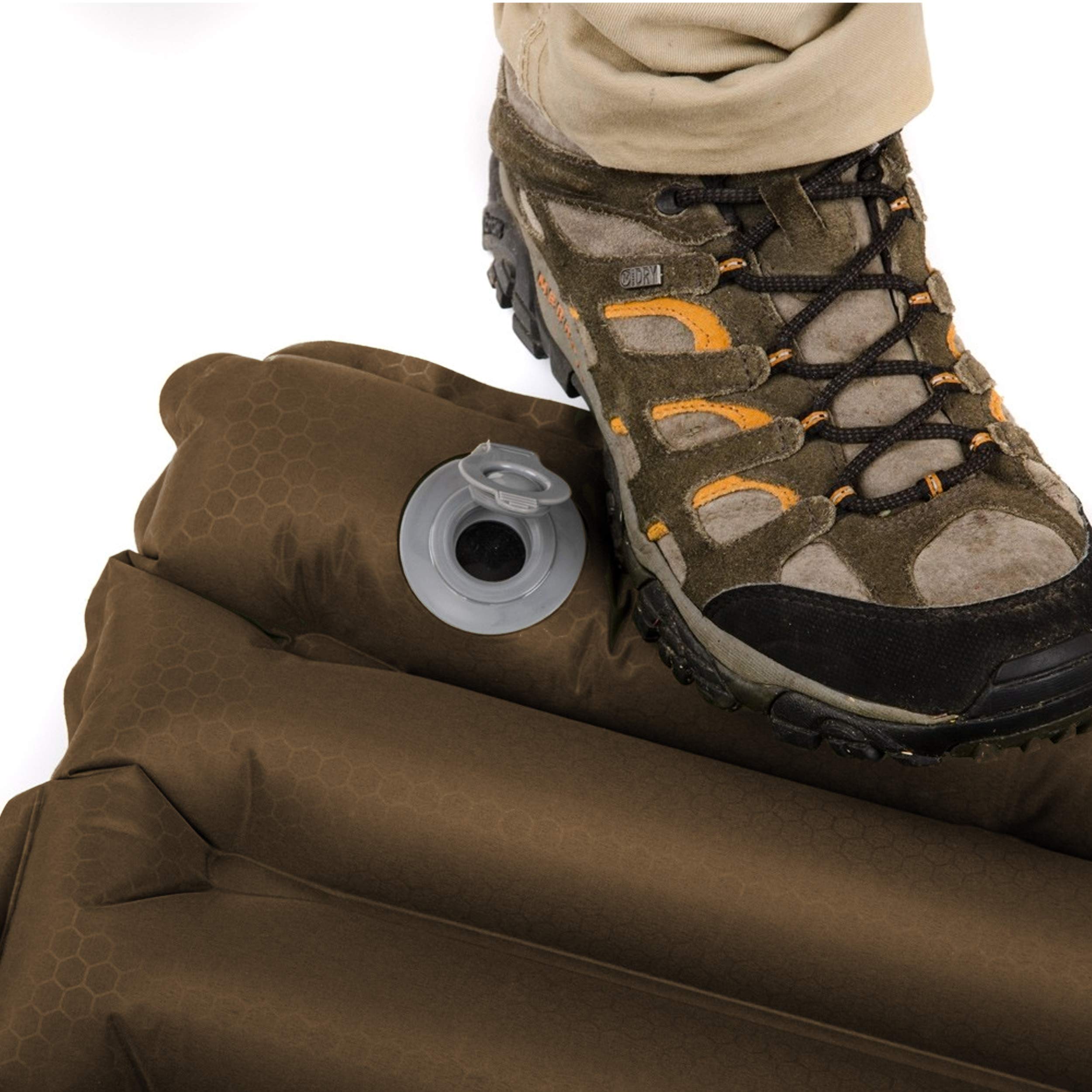 Snugpak Basecamp Ops Air Mat With Built In Foot Pump And Non-Slip Bottom, Coyote