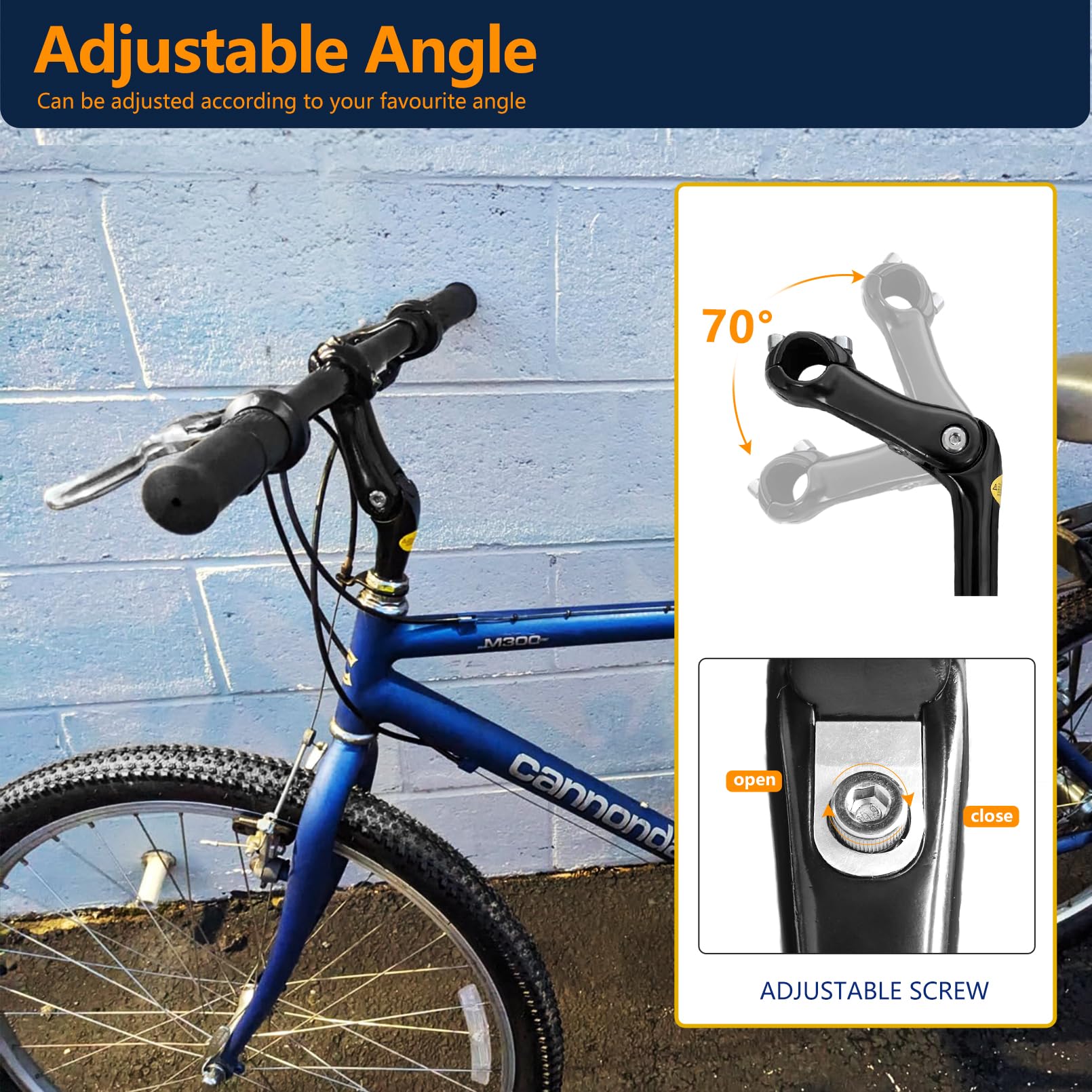 Relwears Black Quill Stem Adjustable 25.4Mm Alloy Alum 180Mm Reach 110 * 25.4 For Mountain Bike And Road Bike