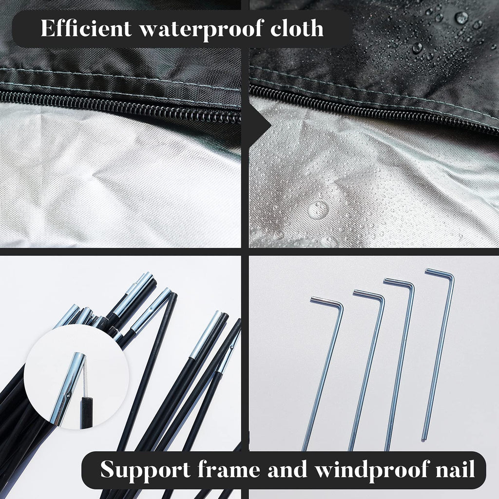 Maizoa Outdoor Bike Covers Storage Shed Tent,210D Oxford Thick Waterproof Fabric,Outdoor Aluminum Alloy Bracket Bicycle Storage