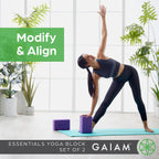 Gaiam Essentials Yoga Block (Set Of 2) - Supportive Foam Blocks - Soft Non-Slip Surface For Yoga, Pilates, Meditation - Easy-Gri