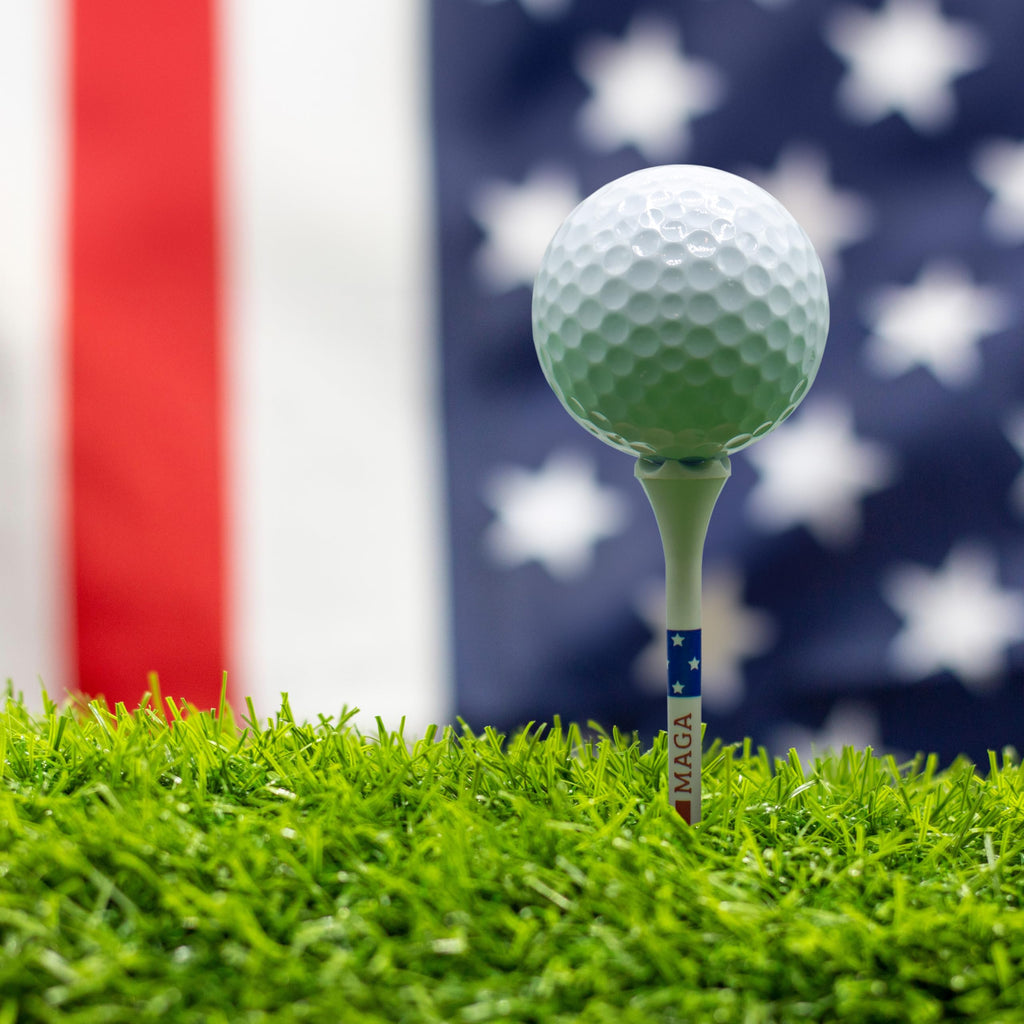 Proactive Sports Maga 3     100 Pack Of Durable 6 Prong Plastic Golf Tees Featuring Patriotic American Flag Print - Made In The