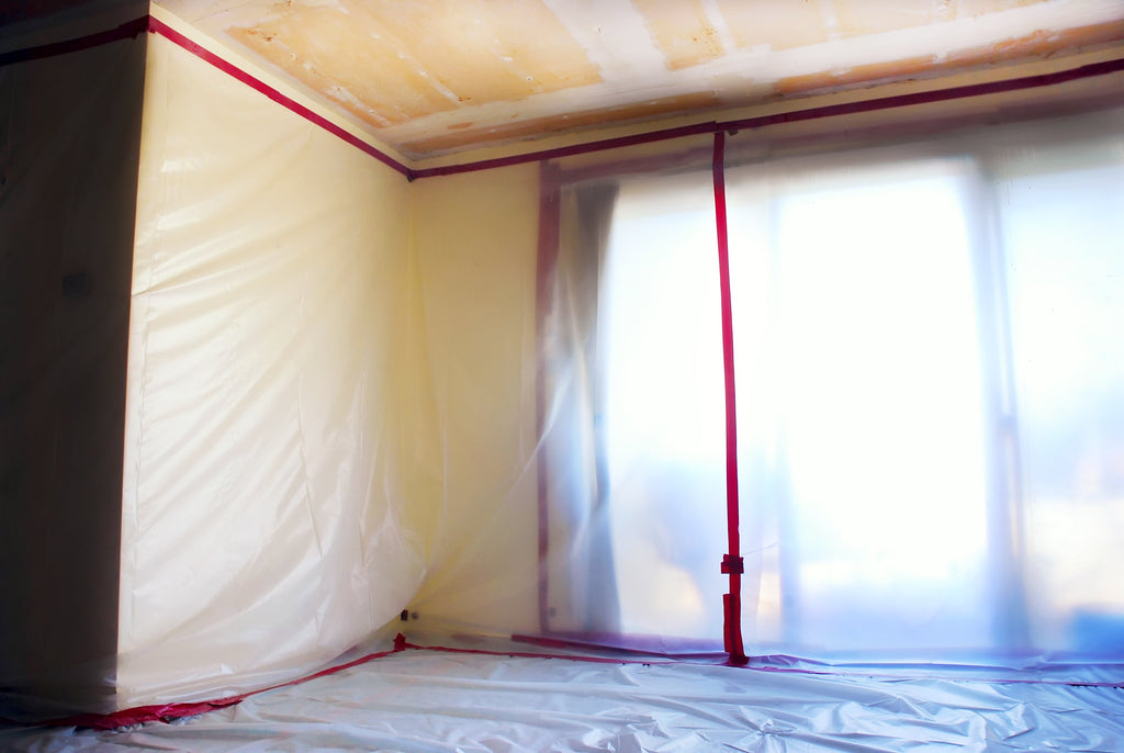 Painters Plastic Drop Cloth 6 Pack, 9X12 Feet, Plastic Tarp Dust Cover, Plastic Covers For Furniture, Plastic Drop Cloth For Pai