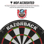 Viper Razorback Wdf Accredited, Official Competition Bristle Steel Tip Dartboard Set W/ Staple-Free Razor Thin Spider Wire Self-