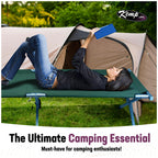 Kemp Usa Green Multipurpose Aluminum Camping & Military Portable Folding Cot, Extremely Lightweight & Durable