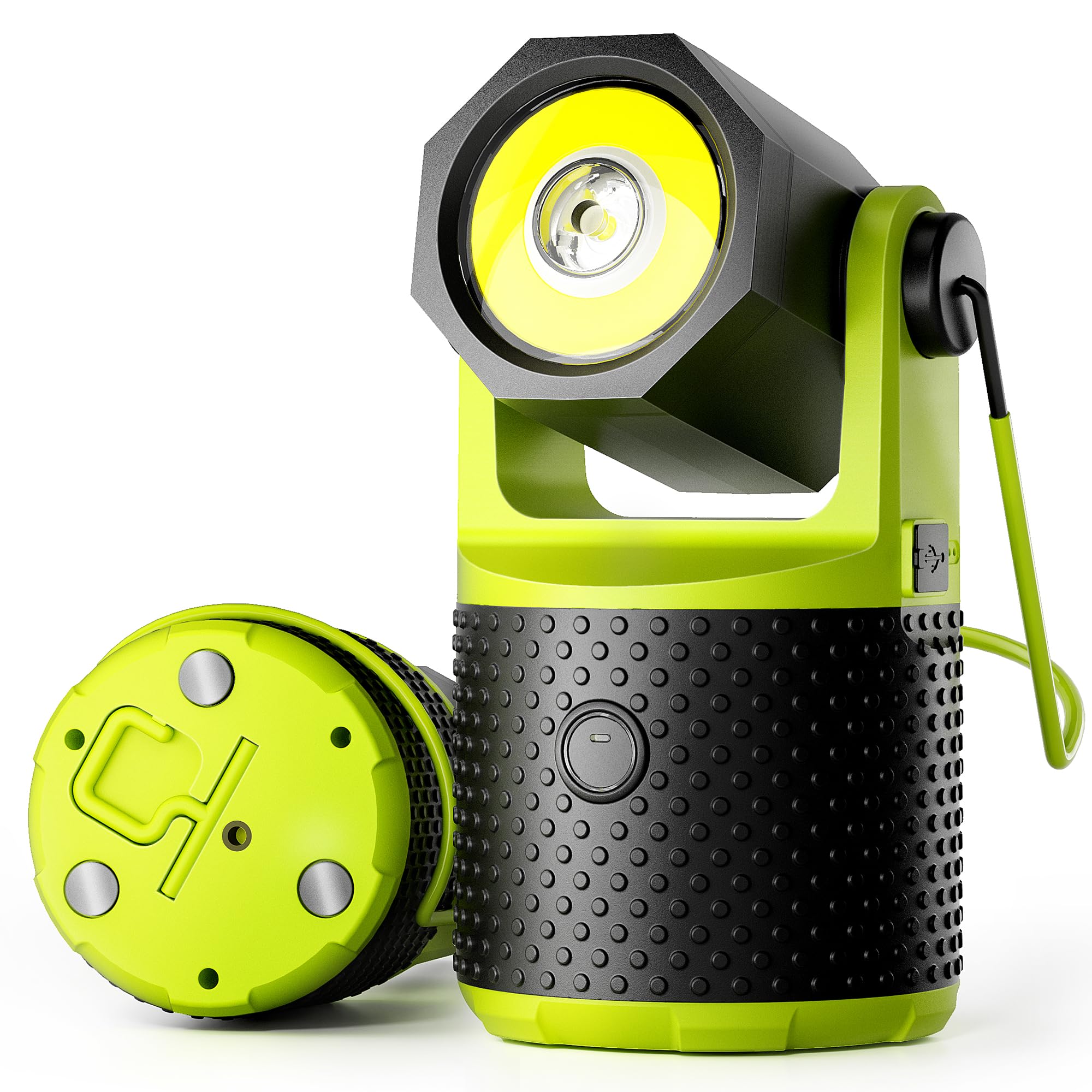 CLAKAP LED Camping Lantern, 3000LM Rechargeable Camping Light with 180 Rotatable Spotlight, Magnetic Base & Hanging Hook, Fast U