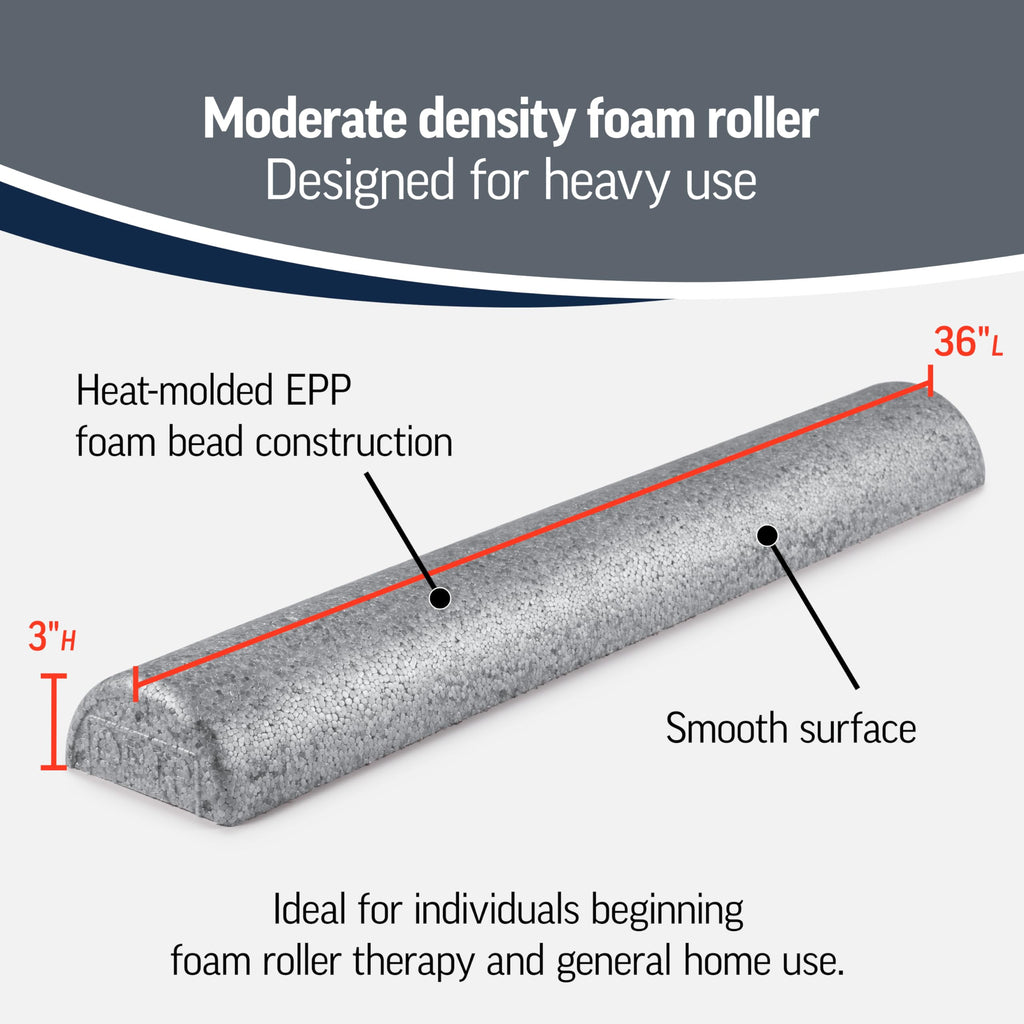 Optp Silver Axis Foam Roller, Moderate Density For Sports Medicine, Physical Therapy, Pilates, Yoga - Myofascial Release On Trig