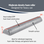 Optp Silver Axis Foam Roller, Moderate Density For Sports Medicine, Physical Therapy, Pilates, Yoga - Myofascial Release On Trig