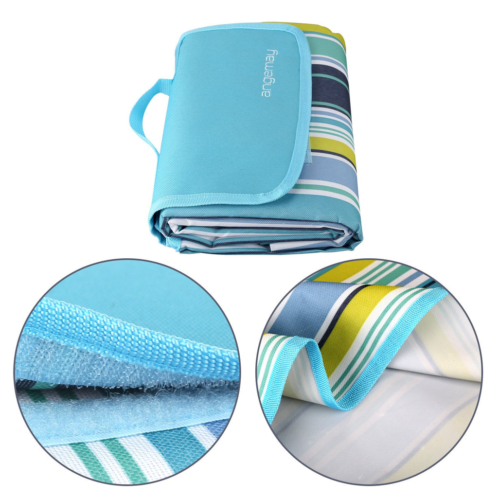 Angemay Outdoor & Picnic Blanket Extra Large Sand Proof And Waterproof Portable Beach Mat For Camping Hiking Festivals