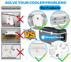 Cooler Replacement Parts Kit, Ice Chest Plastic Hinges, Latch Posts, And Screws, Threaded, And Triple-Snap Drain Plug. The Best