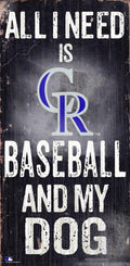 Fan Creations MLB Colorado Rockies Unisex KC Royals Baseball and My Dog Sign, Team Color, 6 x 12