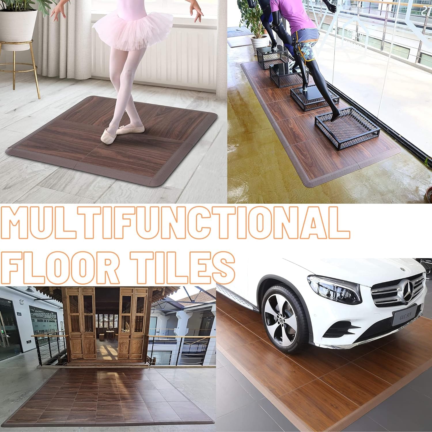 Artan Balance Dance Floor Tiles 3.5X3.5 Ft - 4 Interlocking Dance Floor Tiles For Ballet, Tap, Jazz, And Irish Dance | Portable