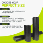 Prosourcefit High Density Half Round Foam Roller 12X3 , Black