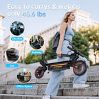 HopCycle Electric Scooter for Adults, 1000W Peak Motor, 25 MPH, 28 Miles Long Range, 9.3 Pneumatic Tires, Foldable Commuter E Sc