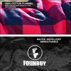Forinbuy Cotton Flannel Sleeping Bag For Adults, Xl Cold Weather Sleeping Bags, 3-4 Season Waterproof Warm Envelope Sleeping Bag