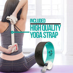 Yoga Wheel With Ebook & Yoga Strap - Comfortable & Durable Yoga Balance Accessory  Increase Flexibility  Ideal Home Yoga Kit I I