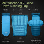 Atepa Peakvent 520 Down Sleeping Bag For Adults, 700Fp Recycled Ultralight Cold Weather 3 Season Compact Packable Sleeping Bag W