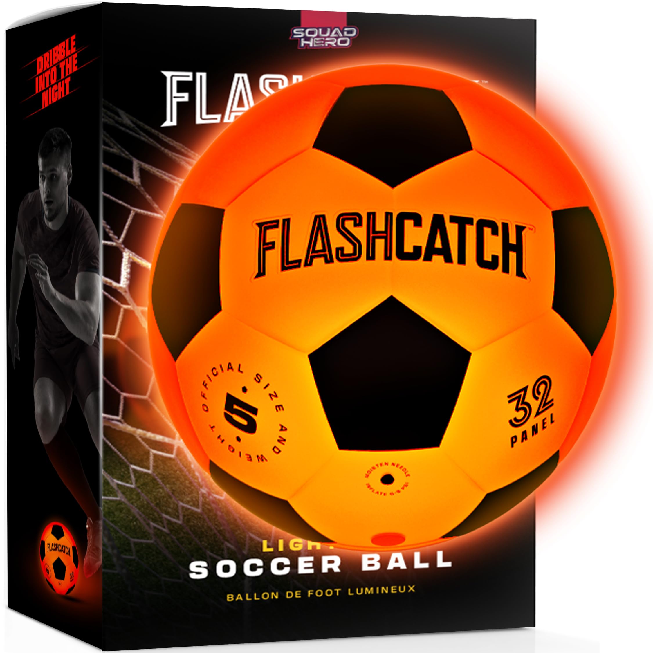 FlashCatch Light Up Soccer Ball  Glow in The Dark  NO 5  Sports Gear Gifts for Boys & Girls 815+ Year Old  Kids, Teens Gift