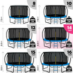 Trampoline for Kids and Adults - 8Ft 10Ft 12Ft 14FT Trampoline with Net - with Bonus Sprinkler and LED Lights/ASTM Certified/Ext