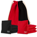 Barcaloo Pro Cornhole Bags - Set of 8 Regulation All Weather Two Sided Bean Bags for Professional Corn Hole Game - 4 Red & 4 Bla