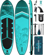 Skatinger 11'X34'' Extra Wide Inflatable Paddle Board, Up To 420Lbspaddle Boards For Adults, Stable Stand Up Paddle Board, 2 Peo
